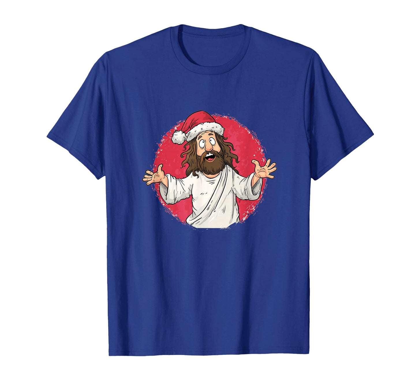 Funny Jesus Cartoon with Santa Hat for Cool Xmas Night T-Shirt