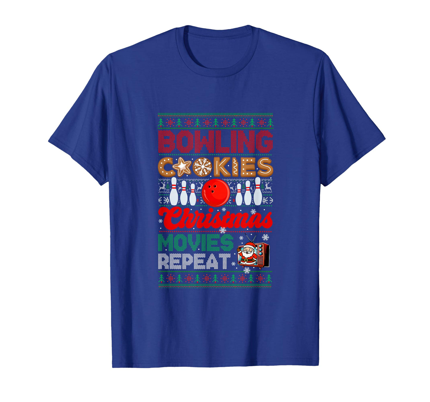 Bowling Cookies Christmas Movies Repeat Sweater Player T-Shirt