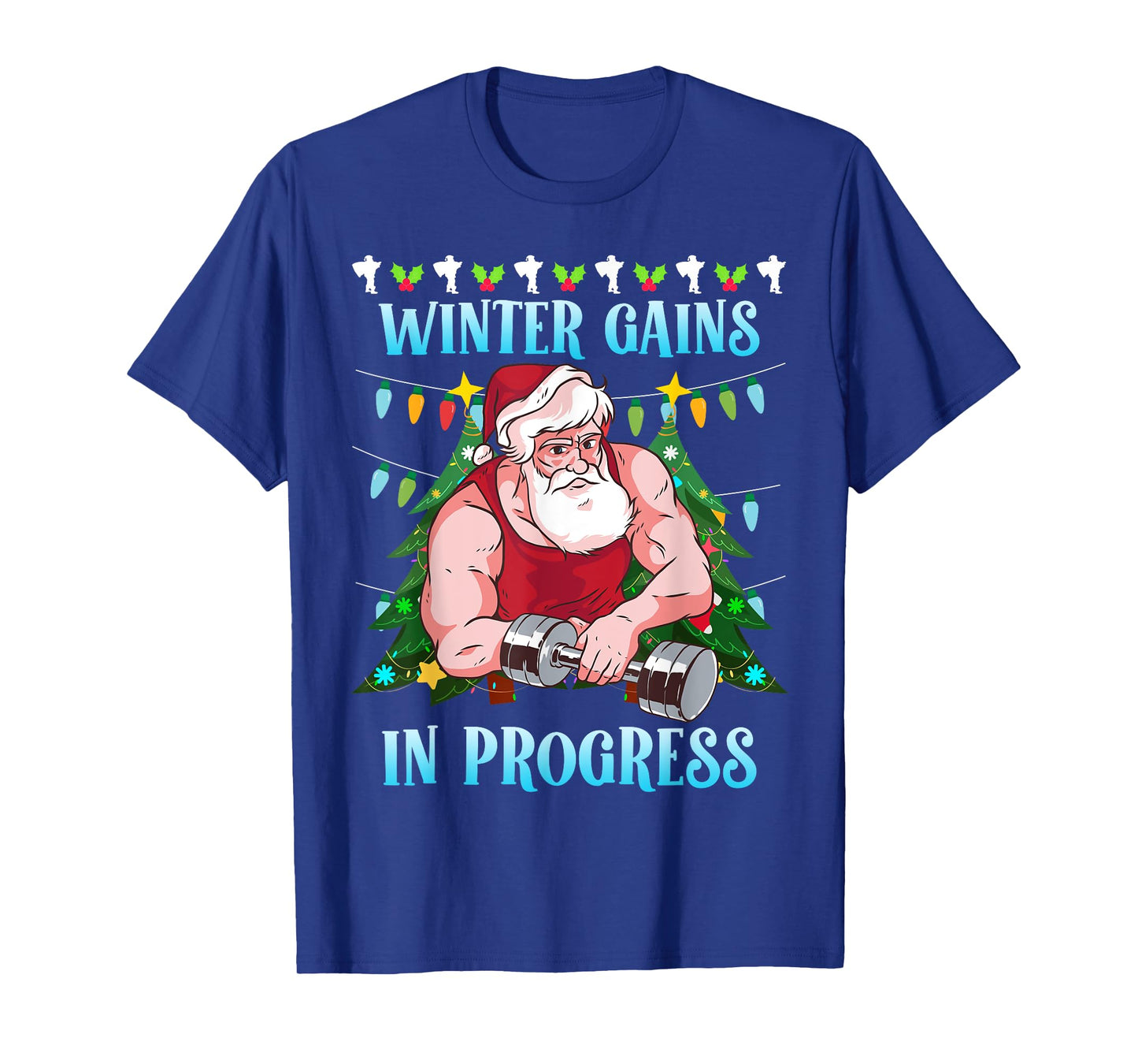 Winter Fitness Trip Santa Claus Funny Fitnessstudio T-Shirt