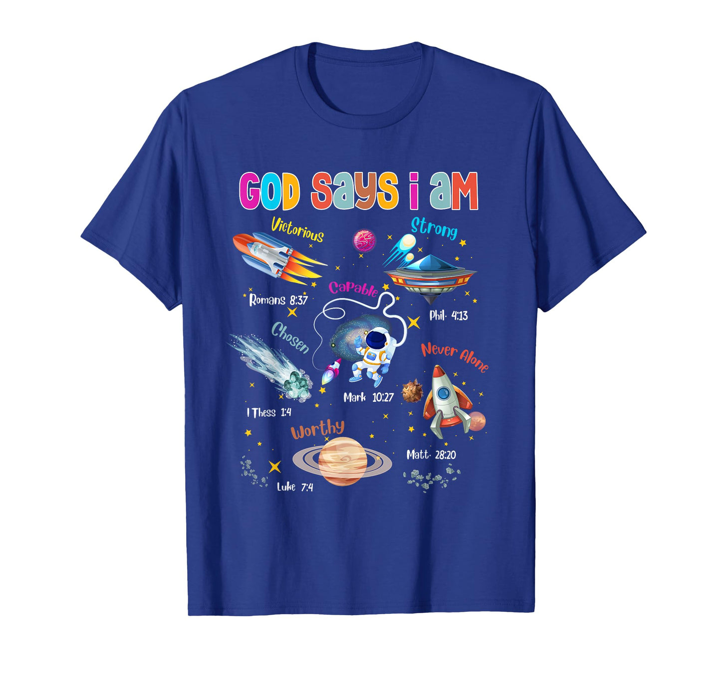 God Says I Am Cute Christian Outer Space Toddler Boys Kids T-Shirt