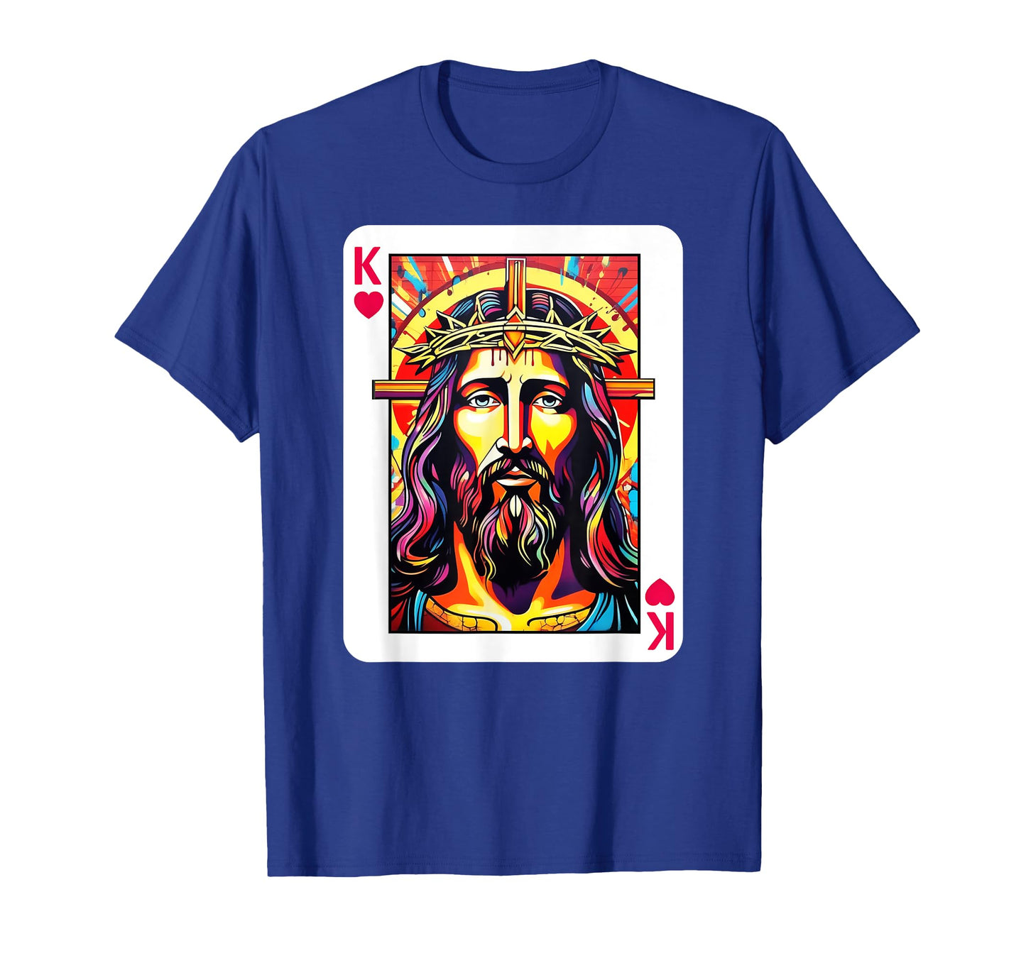 Jesus Is King Card Christian King of Hearts Religious Faith T-Shirt