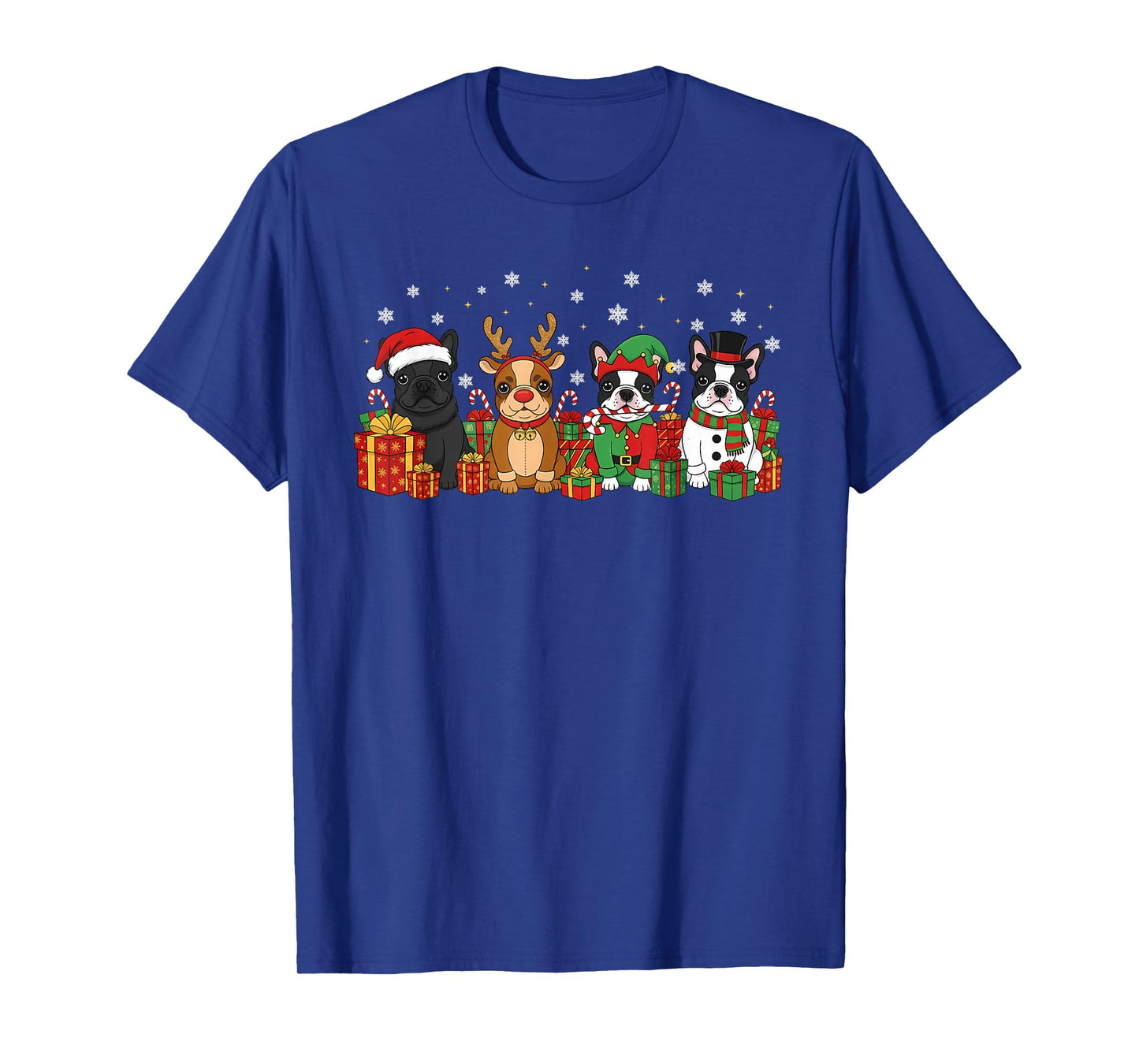Christmas Dog French Bulldog Xmas Dog Lover Men Women Kids T-Shirt