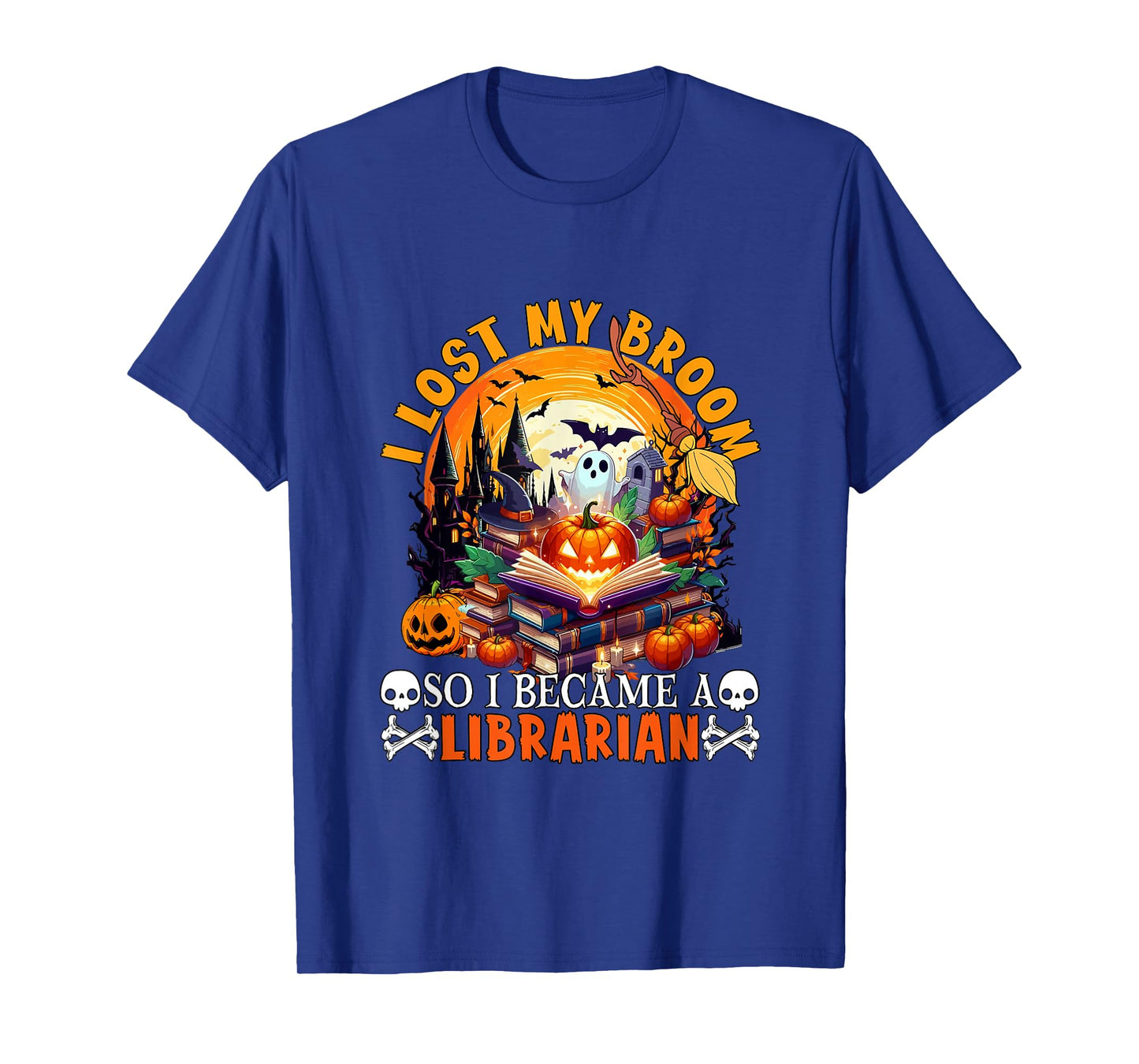 Lost Broom So I Became A Librarian Halloween Witch Lover T-Shirt
