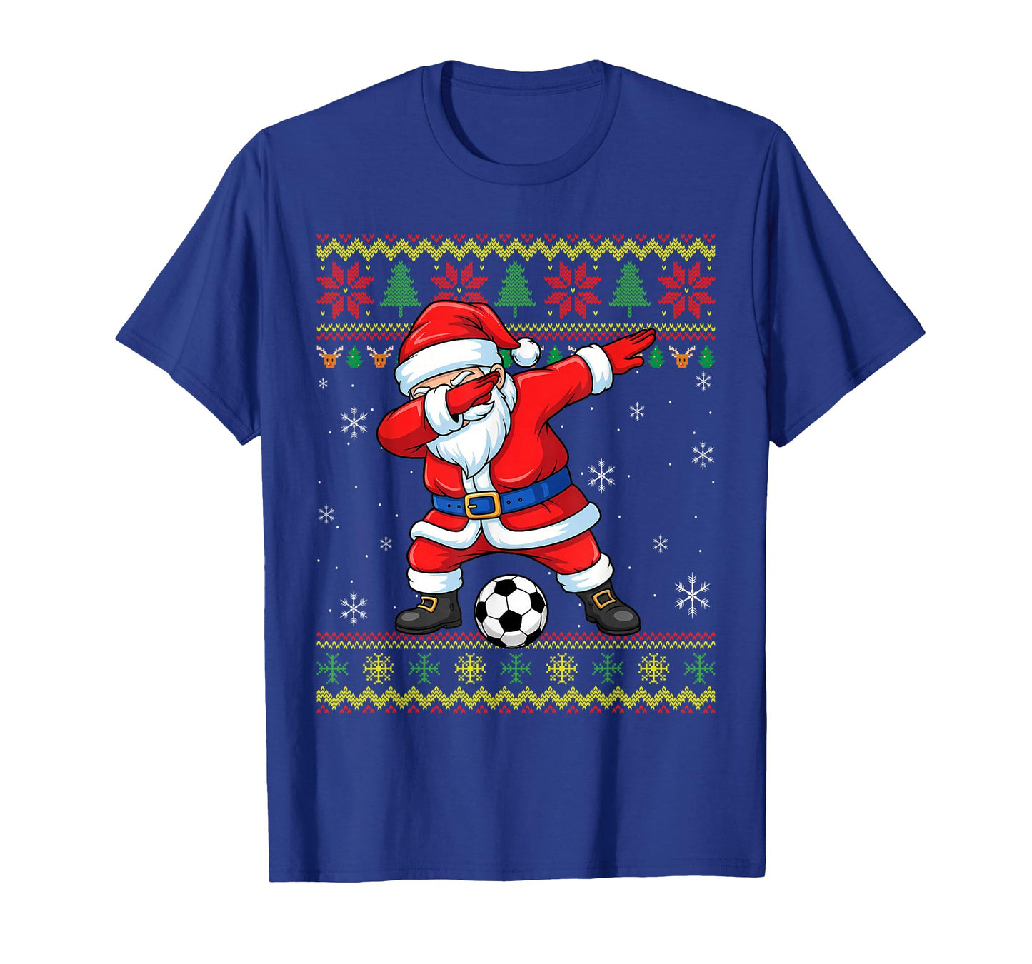 Santa Claus Soccer Dabbing Ugly Christmas Boys Kids Youth T-Shirt