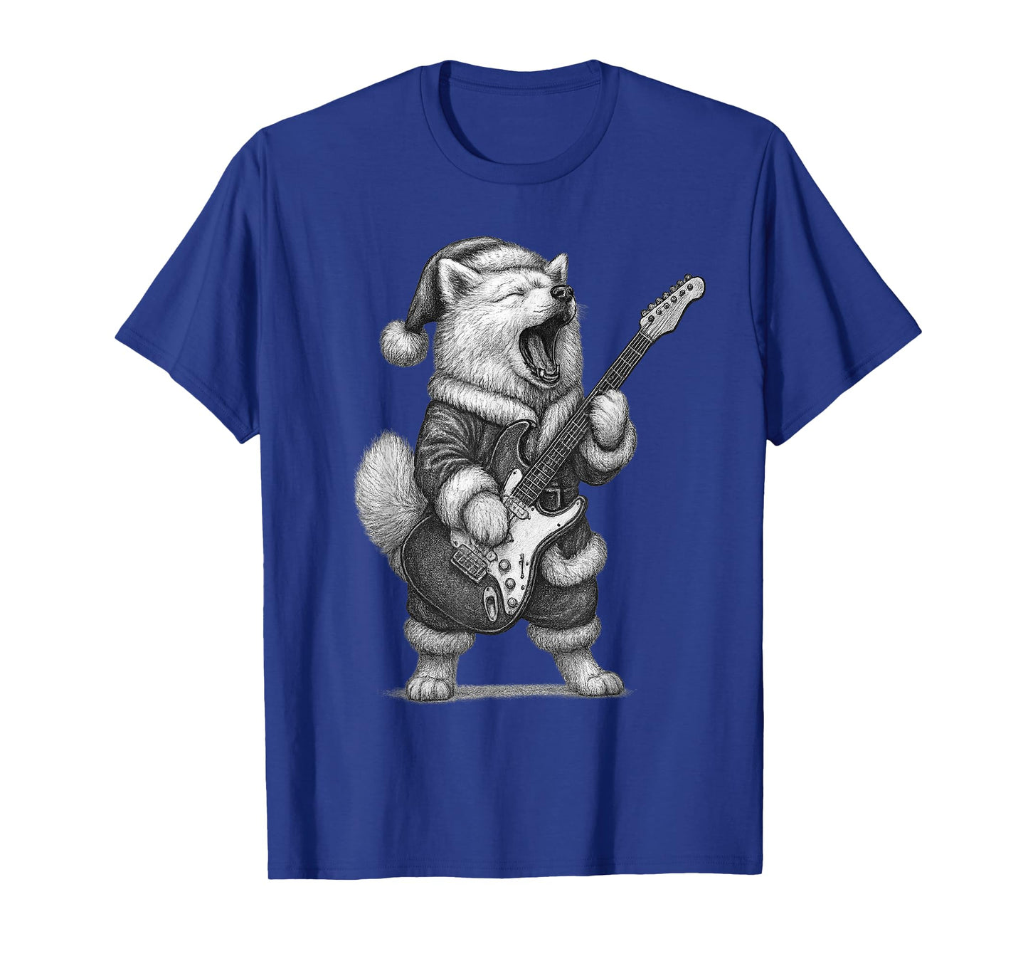 Samoyed Playing Guitar Christmas Dog Lover T-Shirt