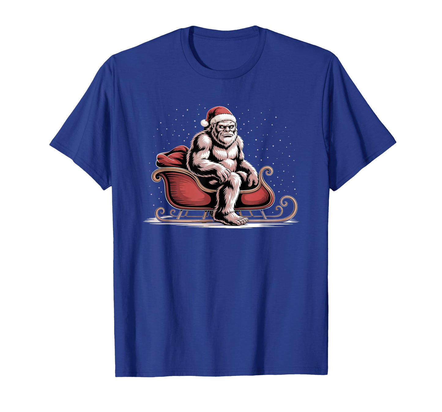 Fife Life Bigfoot Sasquatch in Santa's Sleigh Christmas T-Shirt