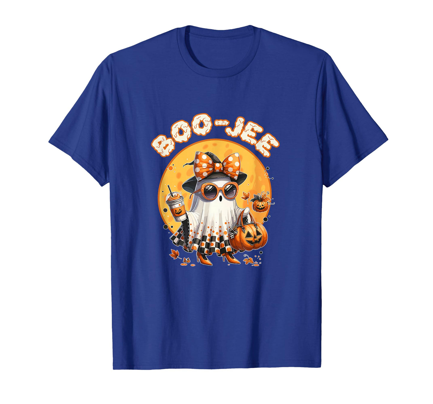 Coquette Leopard Ghost Coffee Boo-JEE Halloween T-Shirt
