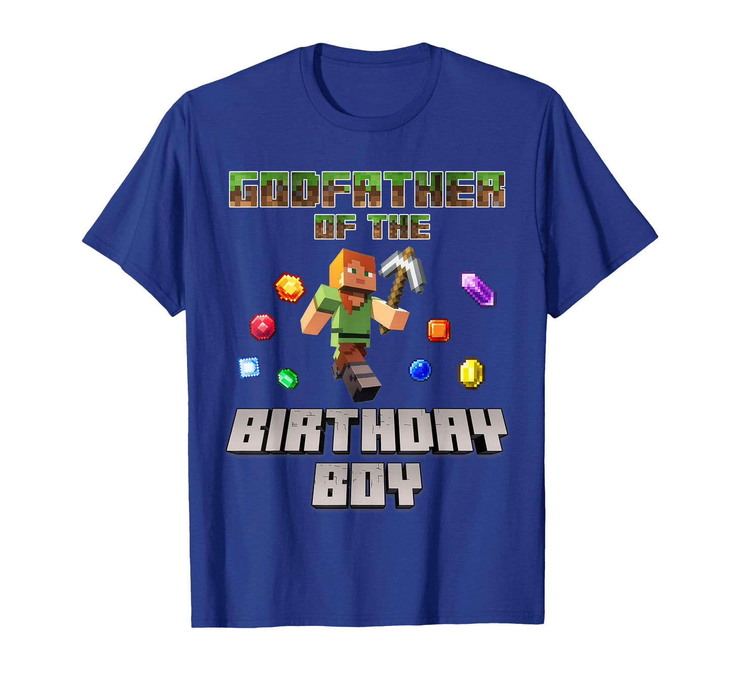 Godfather Of The Birthday Boy Video Gamer Pixel Number T-Shirt