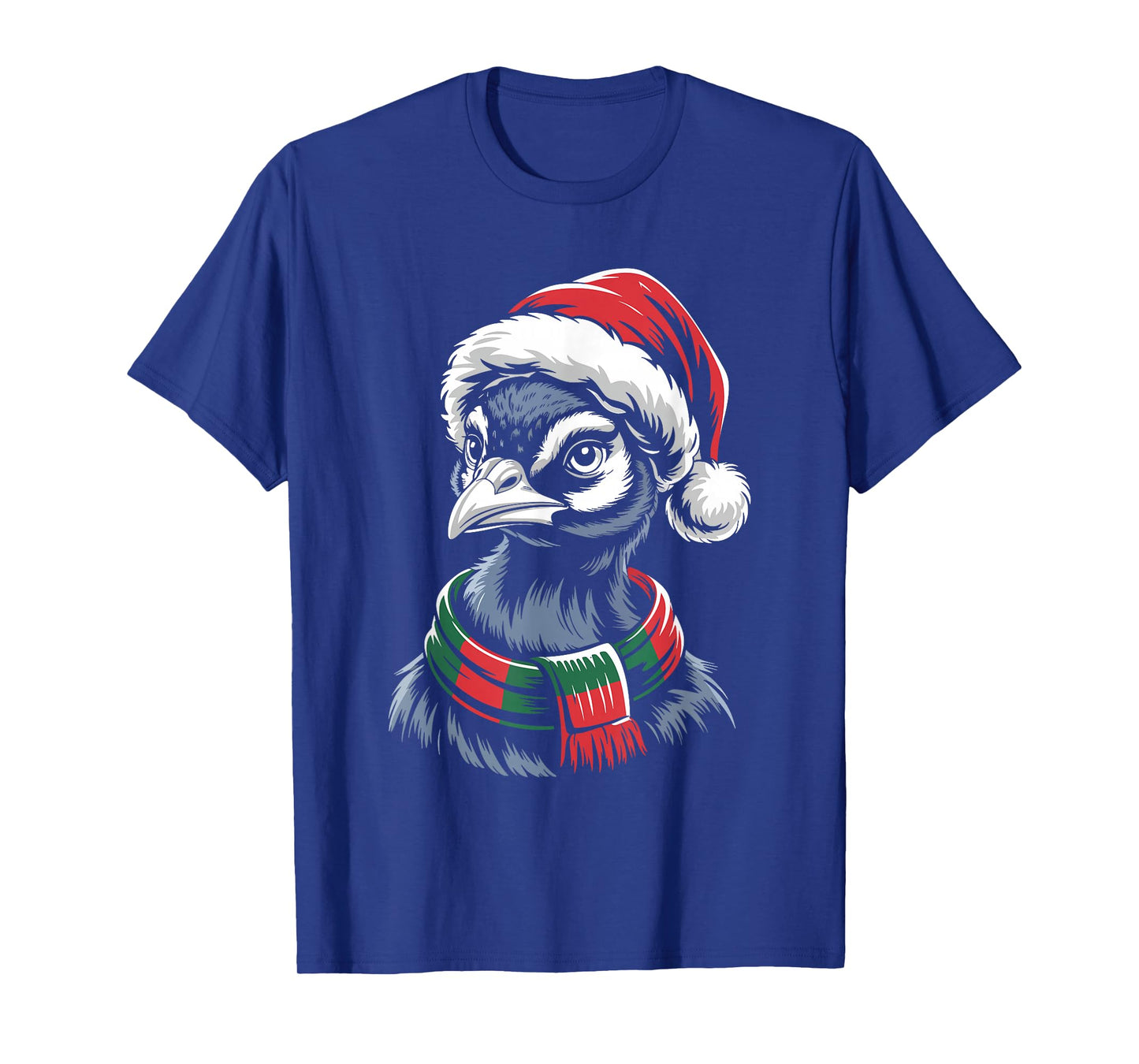 Peacock Xmas Santa Hat Scarf Christmas Costume T-Shirt