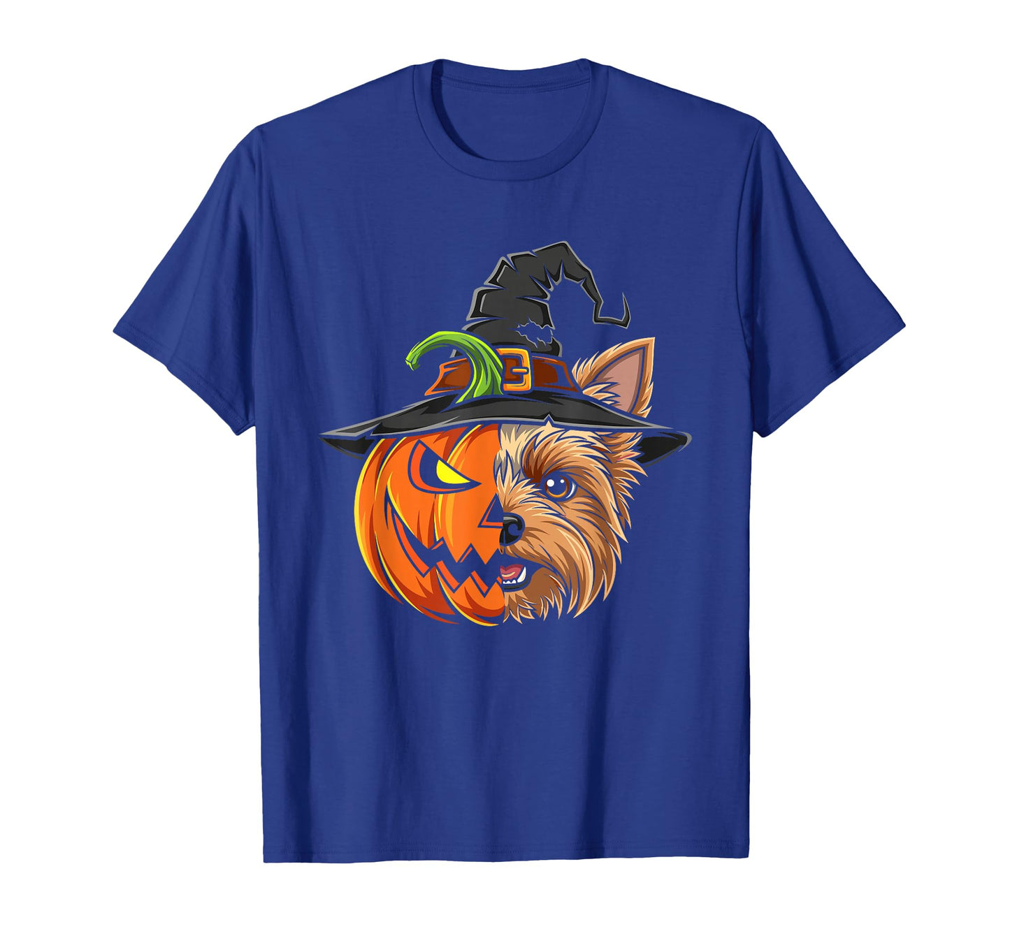 Yorkshire Terrier Pumpkin Jack O Lantern Halloween Men Women T-Shirt