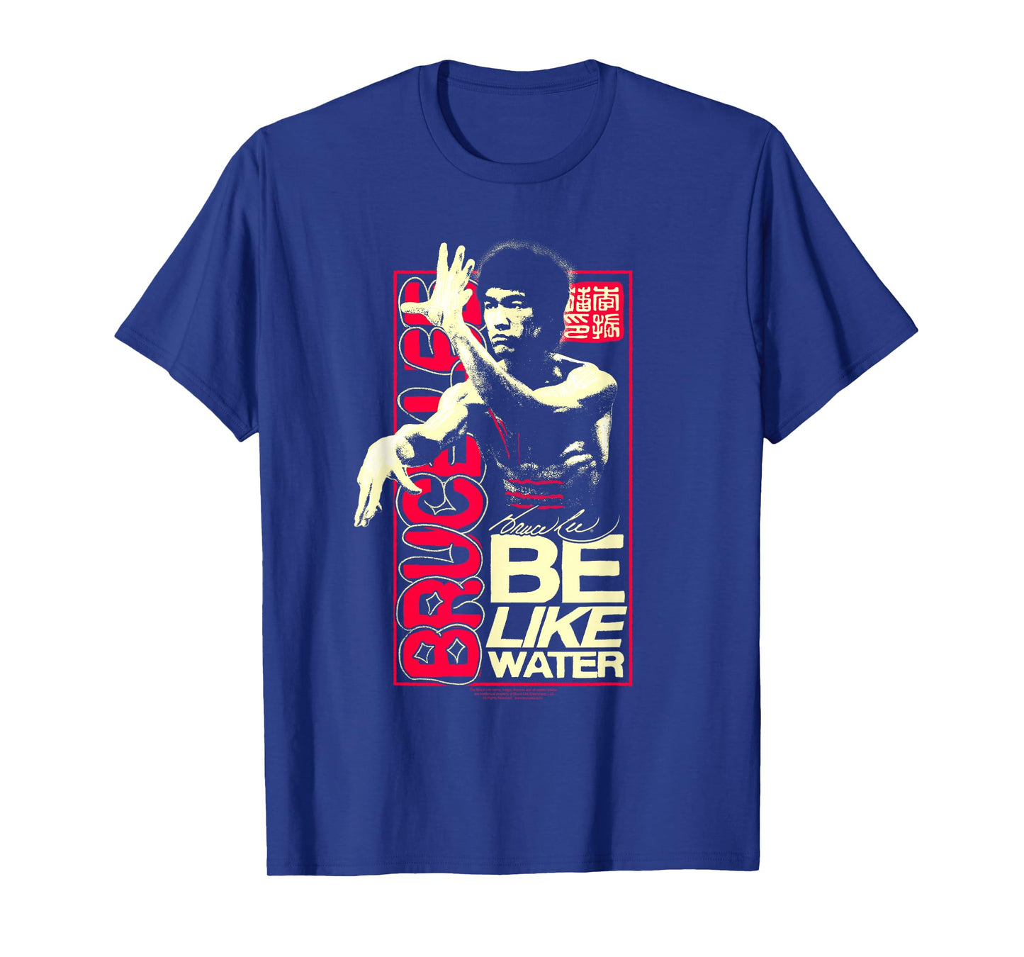 Bruce Lee Be Like Water Retro Martial Arts Poster T-Shirt