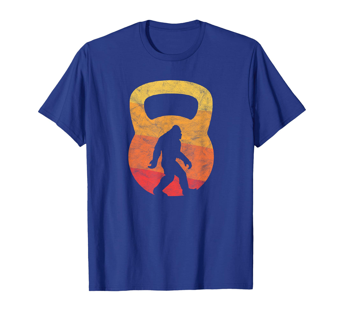 Retro Bigfoot Silhouette Funny Kettlebell T-Shirt T-Shirt
