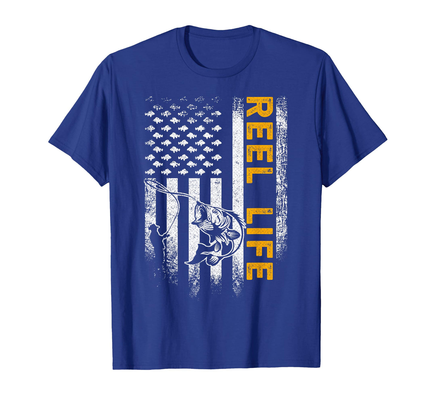 Vintage USA Flag Reel Life, Fisherman, Fishing Lover T-Shirt
