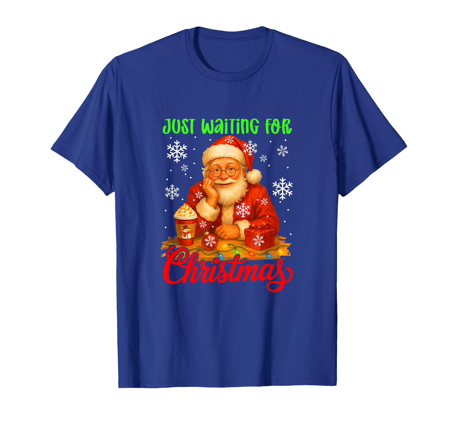Waiting for Christmas Santa Drinking Coffee Matching Family T-Shirt