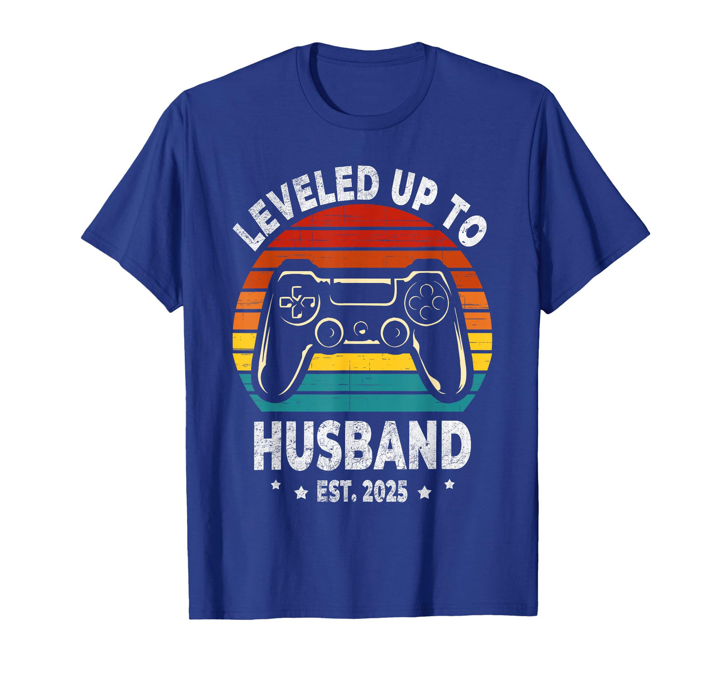 Leveled Up To Husband est 2025 Newly Married Bachelor Party T-Shirt