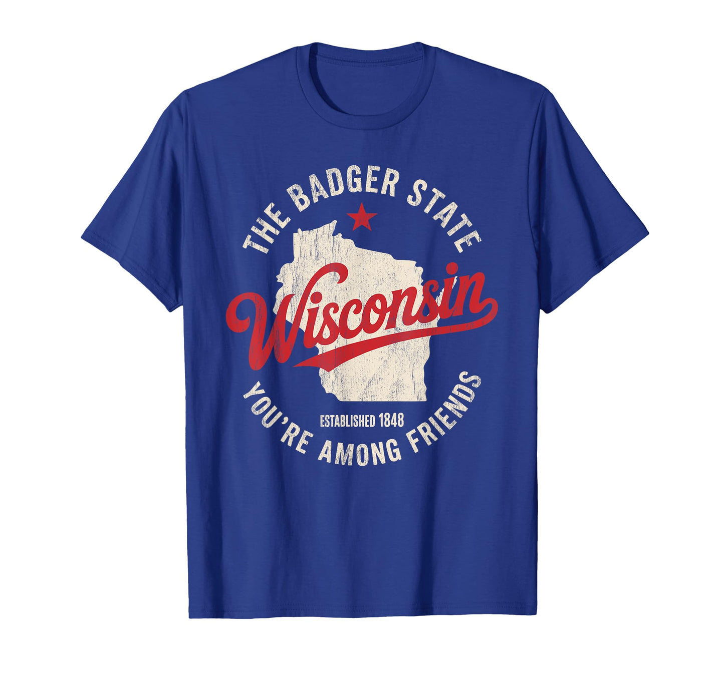Wisconsin Badger State Retro Star Men Women Kids Boys Girls T-Shirt