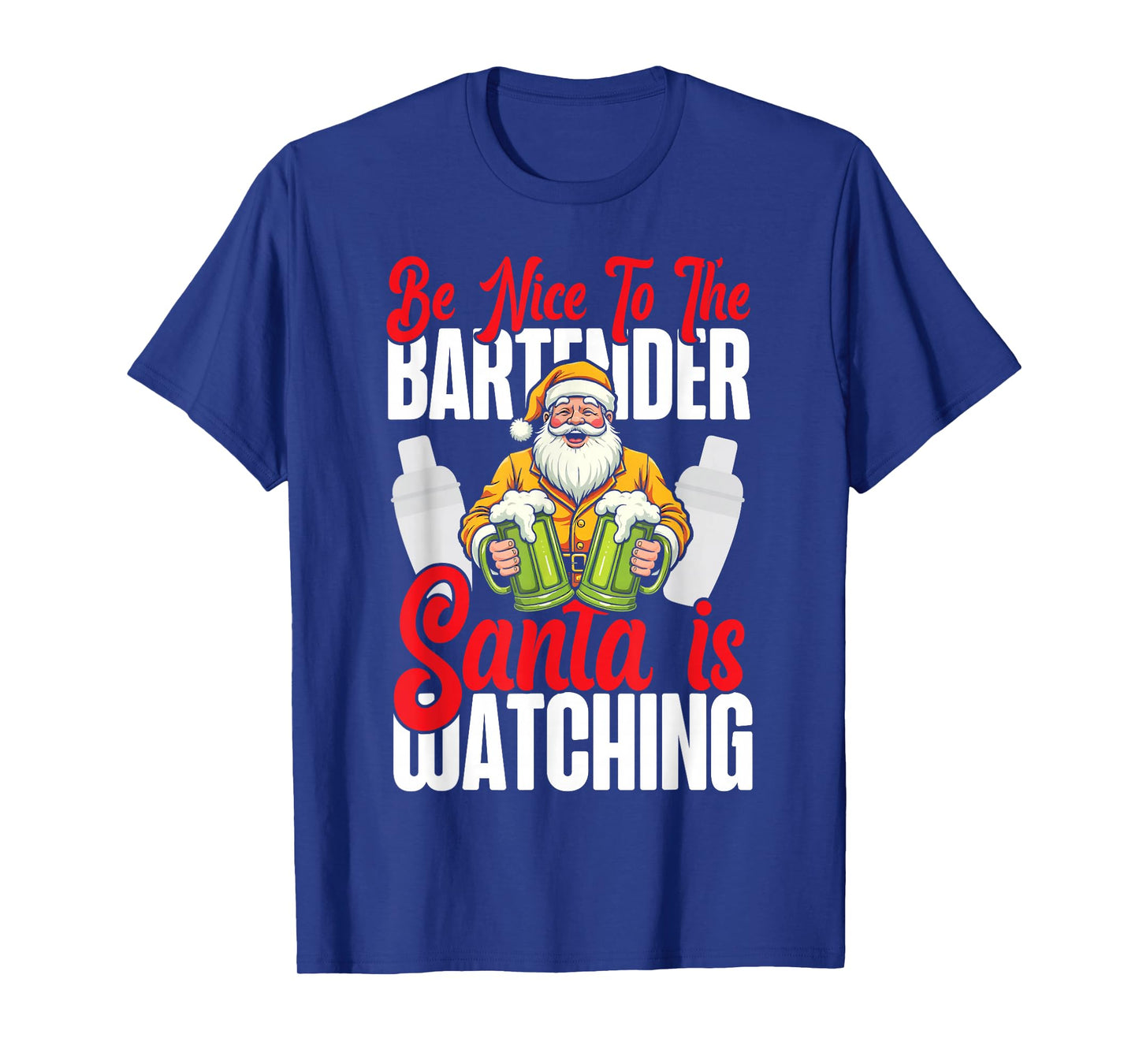 Bartender Mixologist Christmas Be Nice to The Bartender T-Shirt