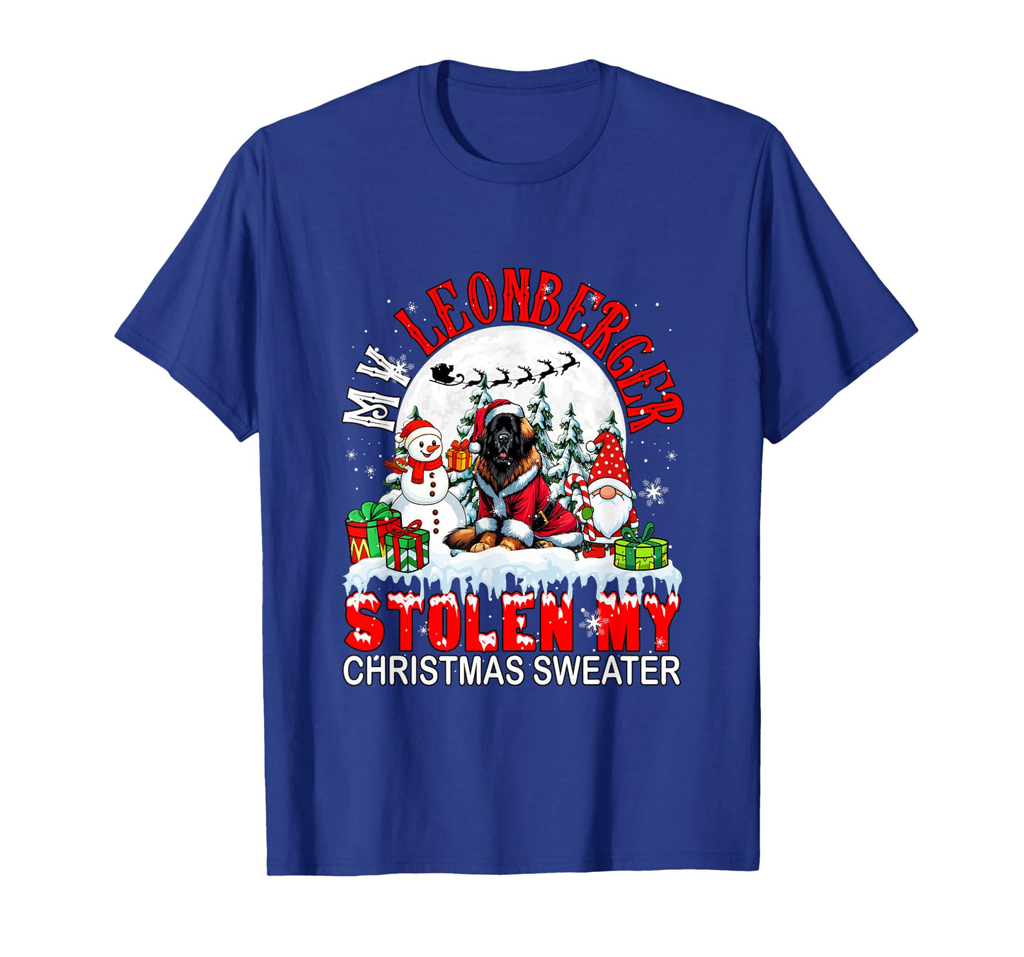 My Leonberger Stolen My Christmas Sweater Santa Dog Owner T-Shirt