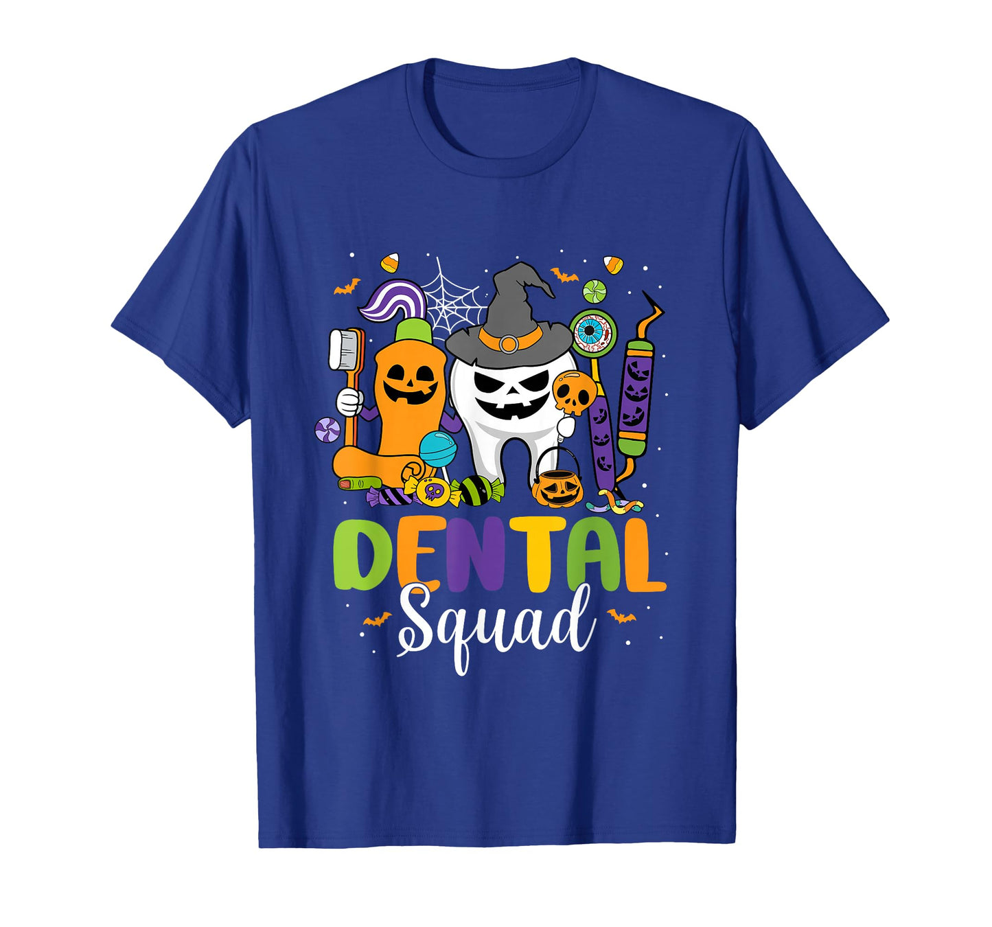 Dental Squad Tooth Pumpkin Witch Hat Halloween Costumes T-Shirt