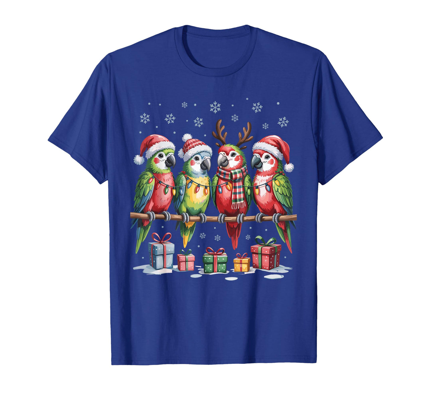 Parrot Christmas Cute Bird Lovers Funny Holiday Pajamas T-Shirt
