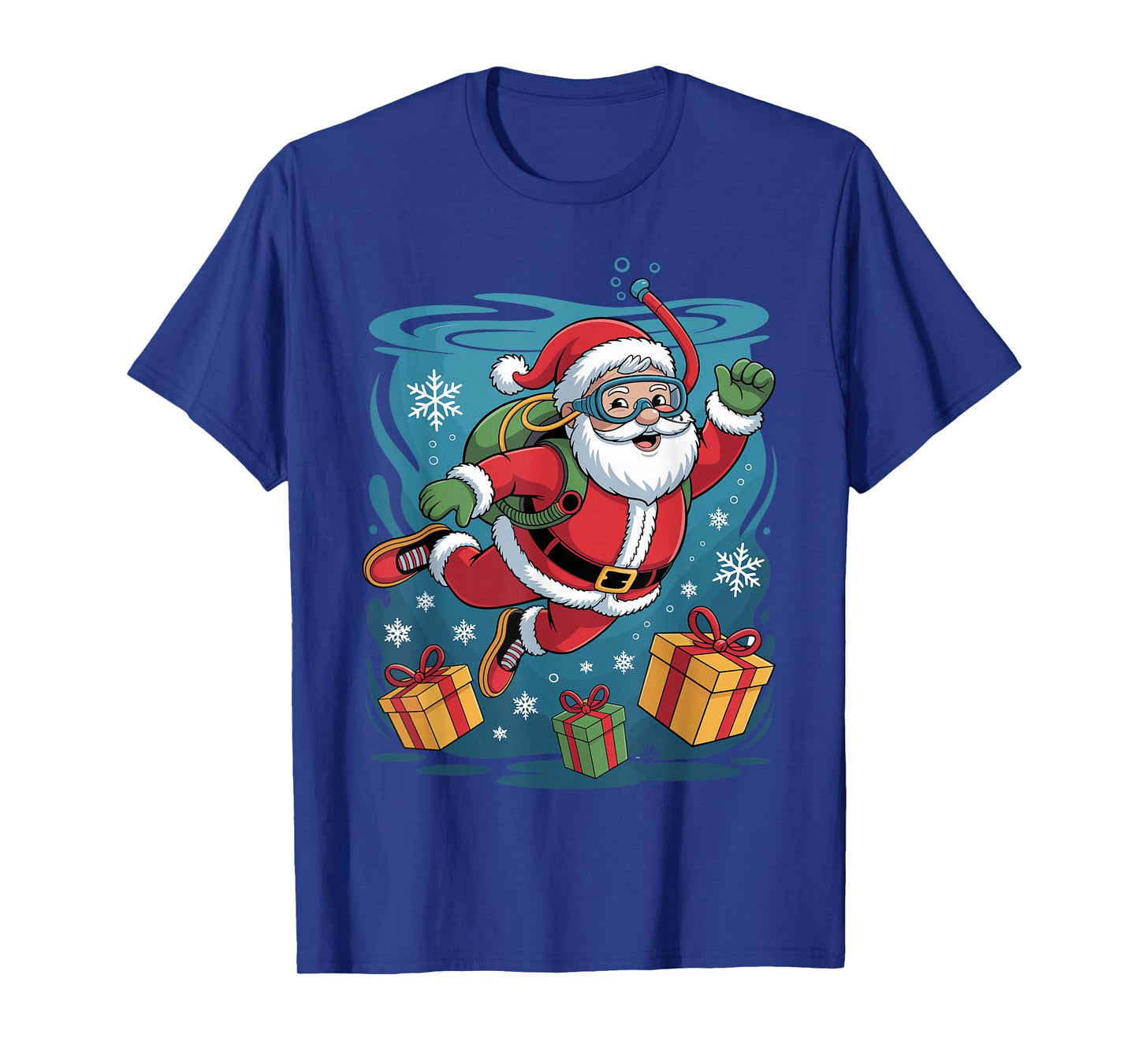 Funny Santa Scuba Diving Lover Holiday Christmas Xmas Pajama T-Shirt