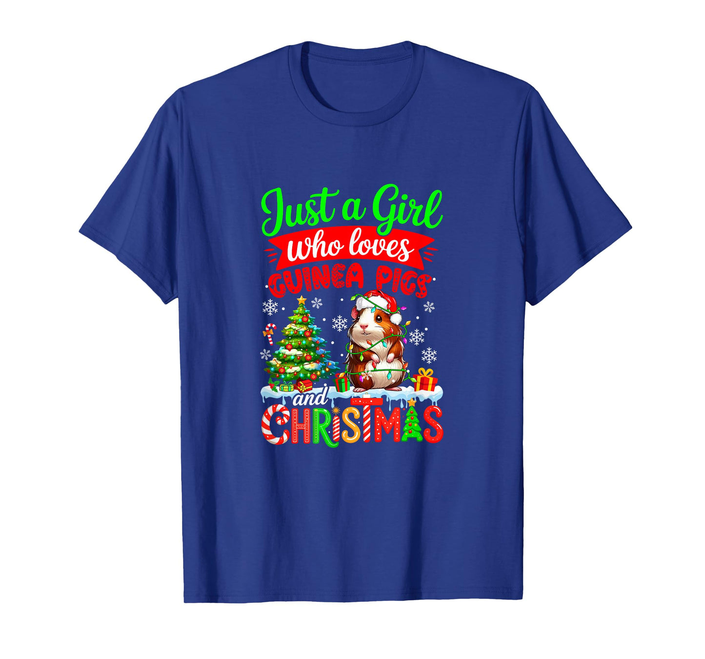 A Girl Loves Guinea Pigs and Christmas Santa Rodent Lover T-Shirt
