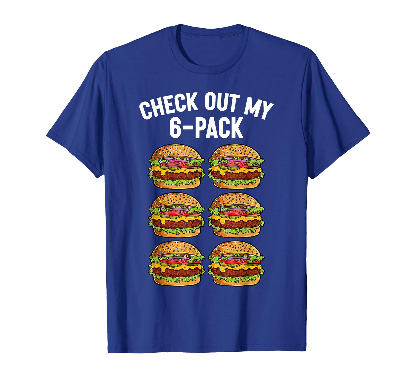 Funny Burger 6-Pack Abs Hamburger Cheeseburger Sandwich T-Shirt