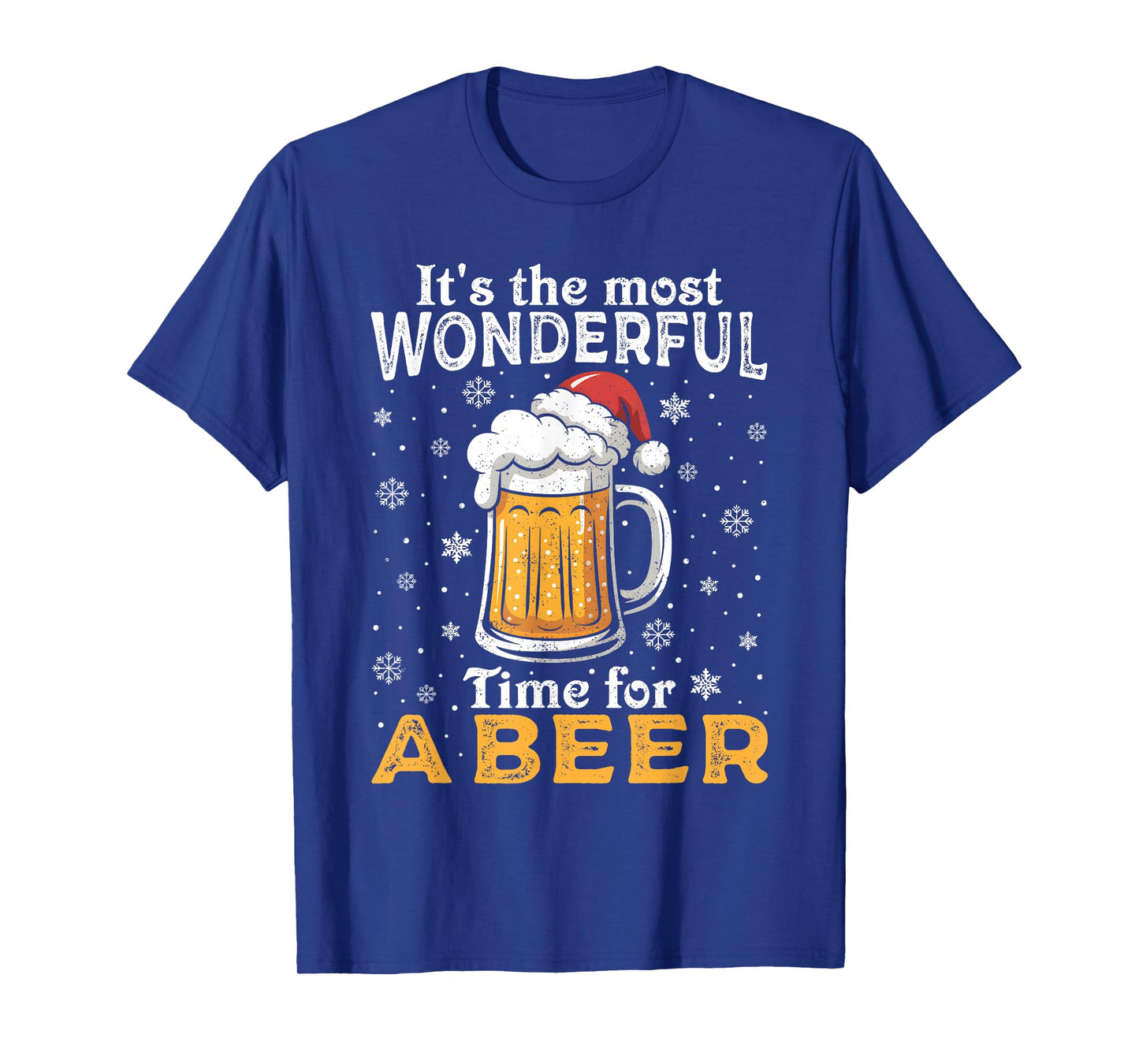 Funny Christmas Pajama Outfit Men Women Beer Mug Santa Hat T-Shirt