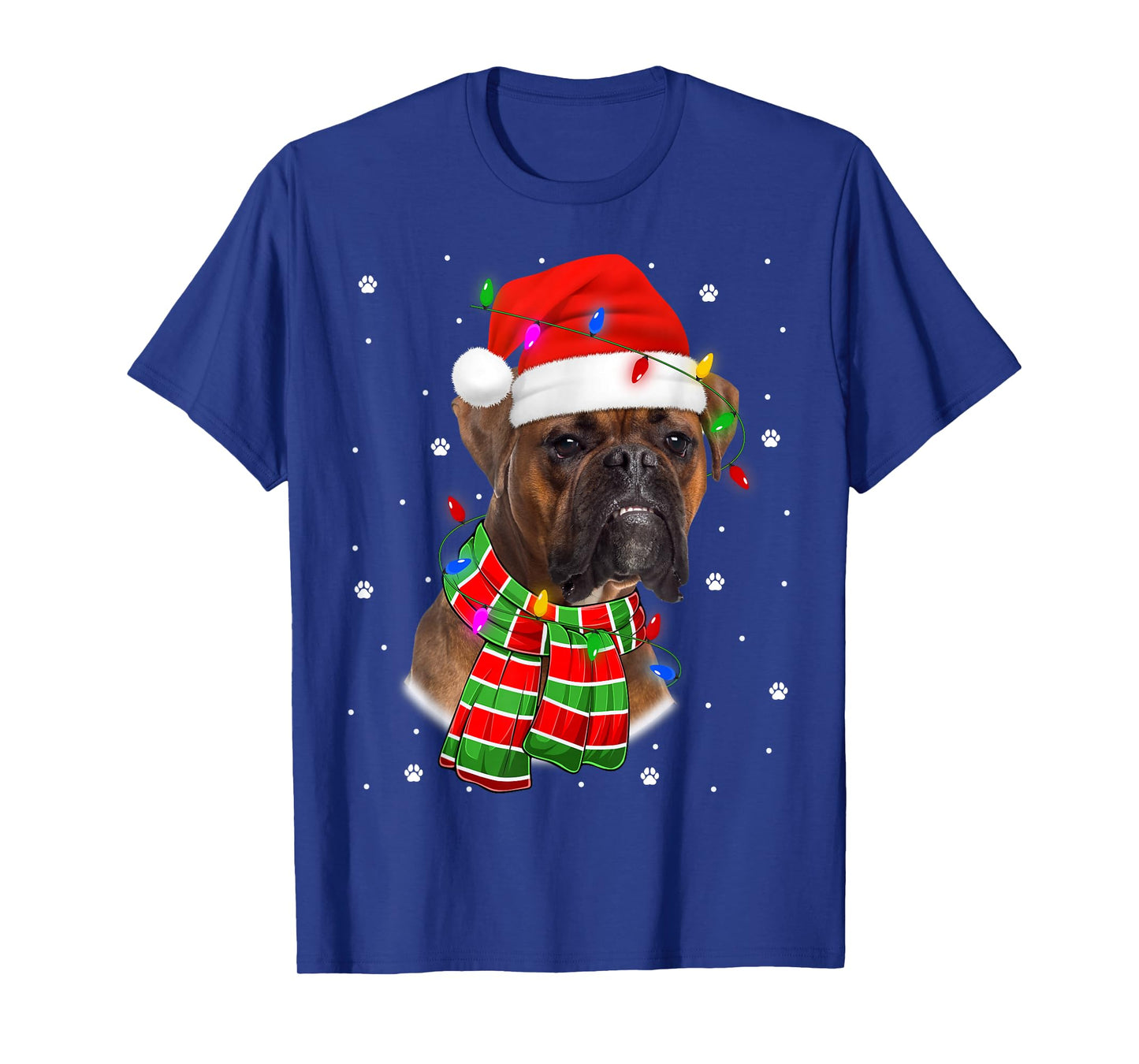 Boxer Dog Christmas Lights Xmas Pajamas T-Shirt
