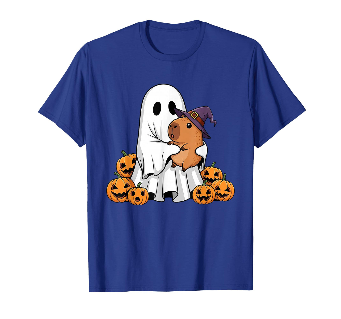 Funny Ghost Capypara Pumpkin Halloween Kids Mens Womens T-Shirt