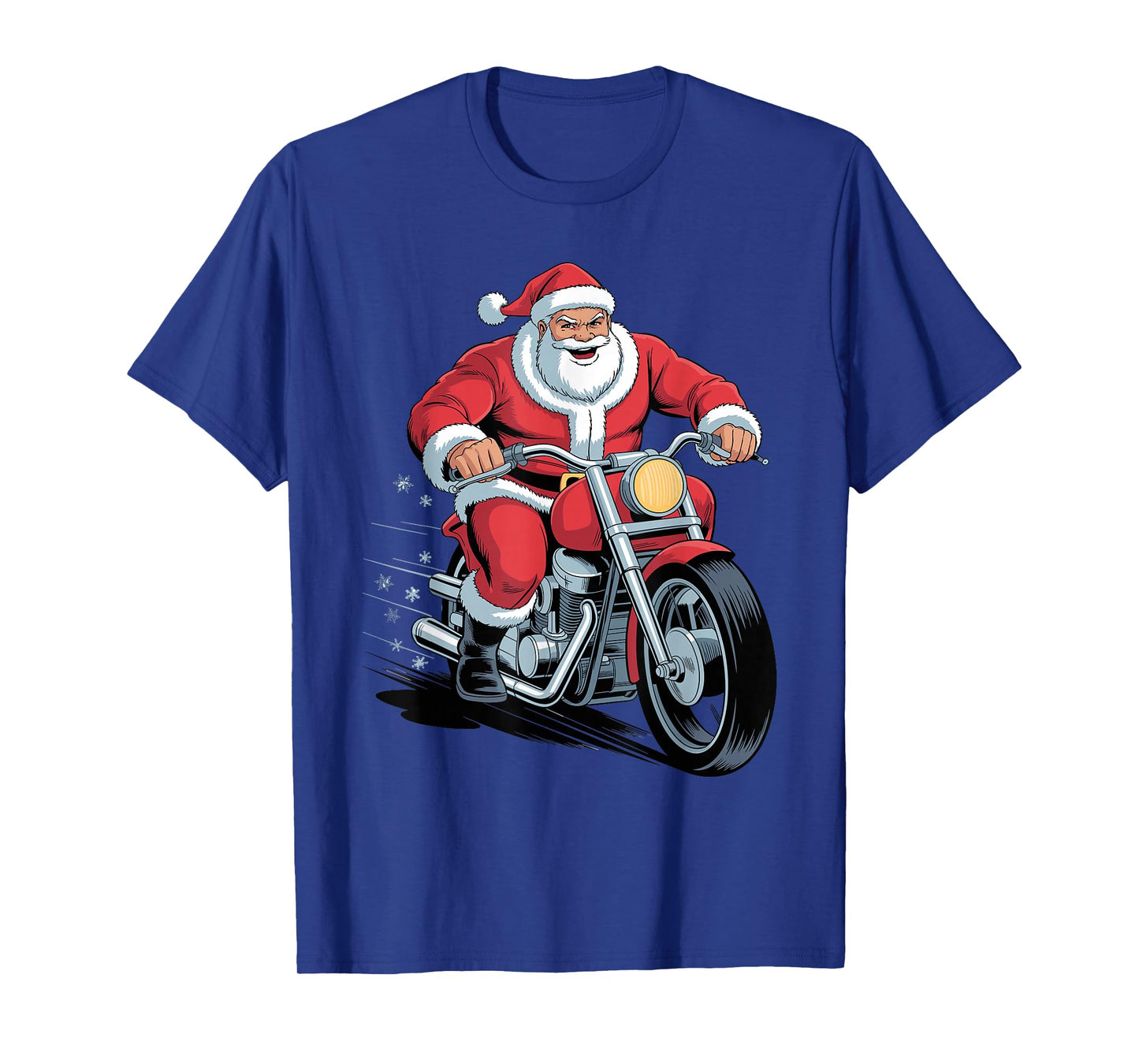 Santa Riding Motorcycle Funny Holiday Christmas Xmas T-Shirt