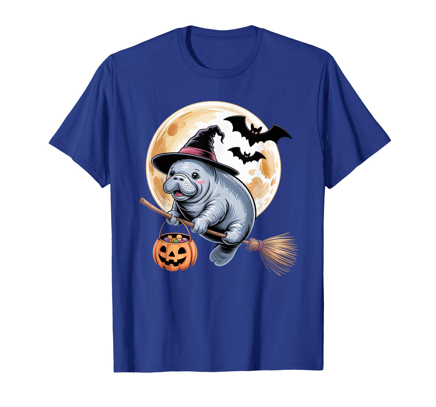 Manatee Witch Hat Funny Sea Cow Halloween Costume Men Women T-Shirt
