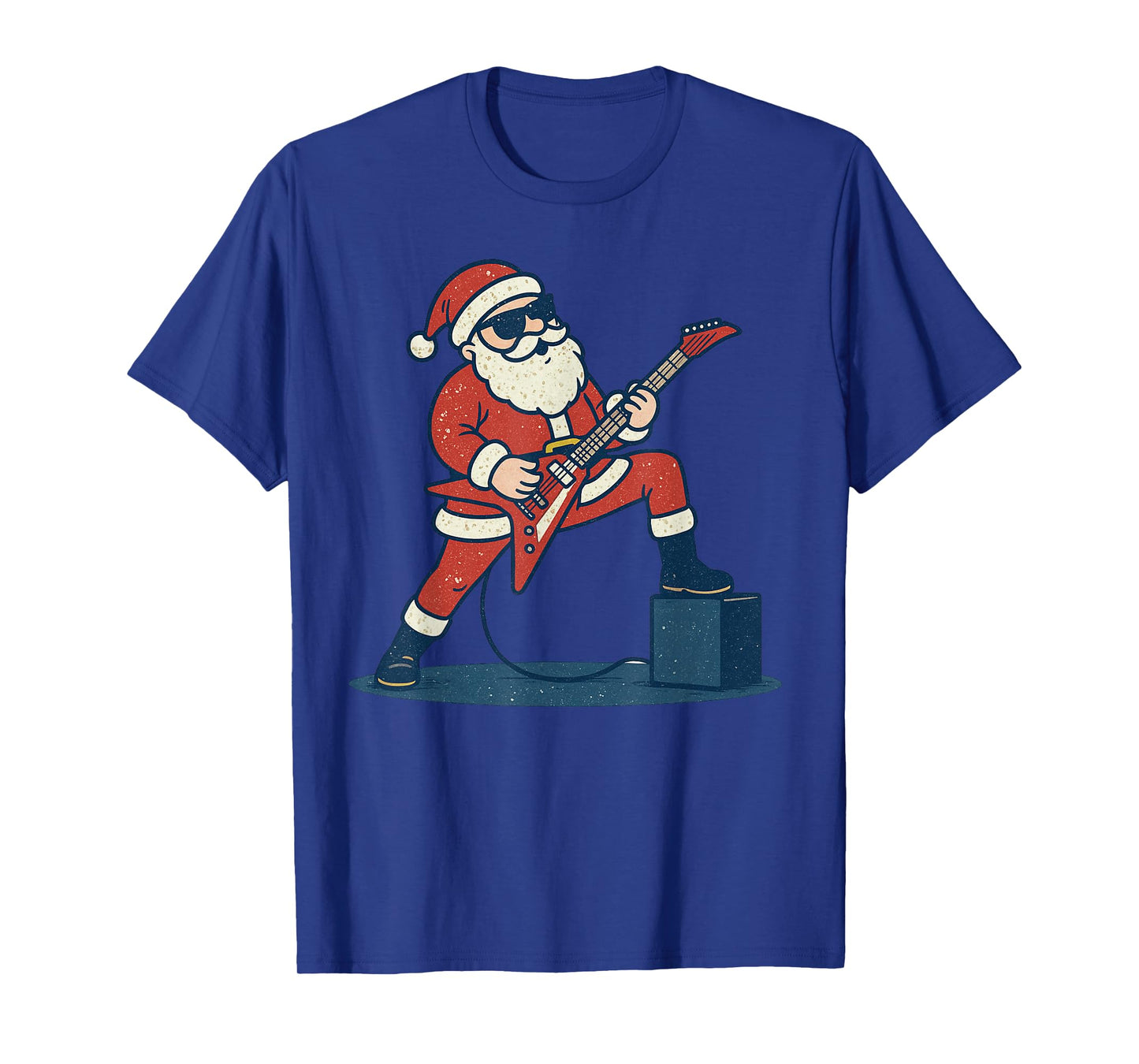 Santa Playing Rock Guitar Christmas Vintage Funny Xmas T-Shirt