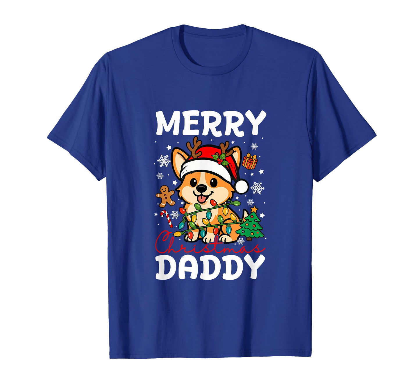 Merry Christmas Daddy Santa Corgi Funny Owner Lover Family T-Shirt