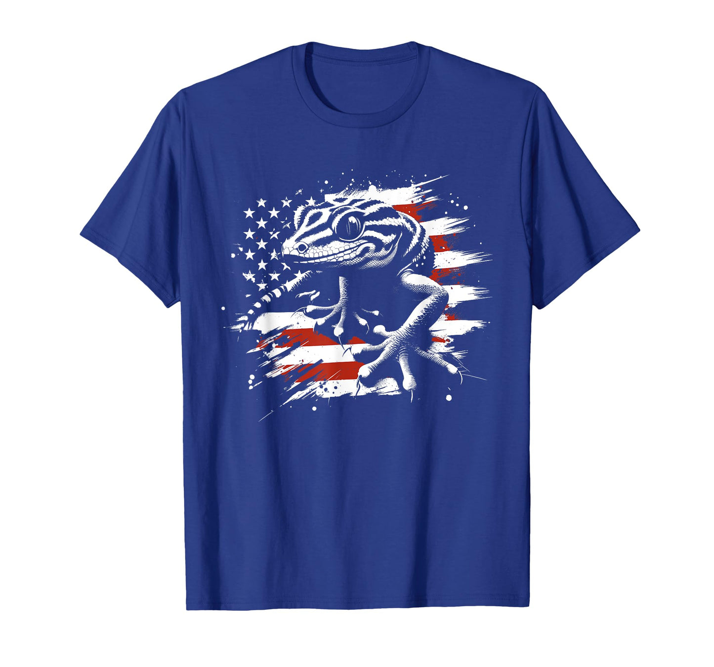 Gecko American Flag - Patriotic USA Lizard Reptiles Lover T-Shirt