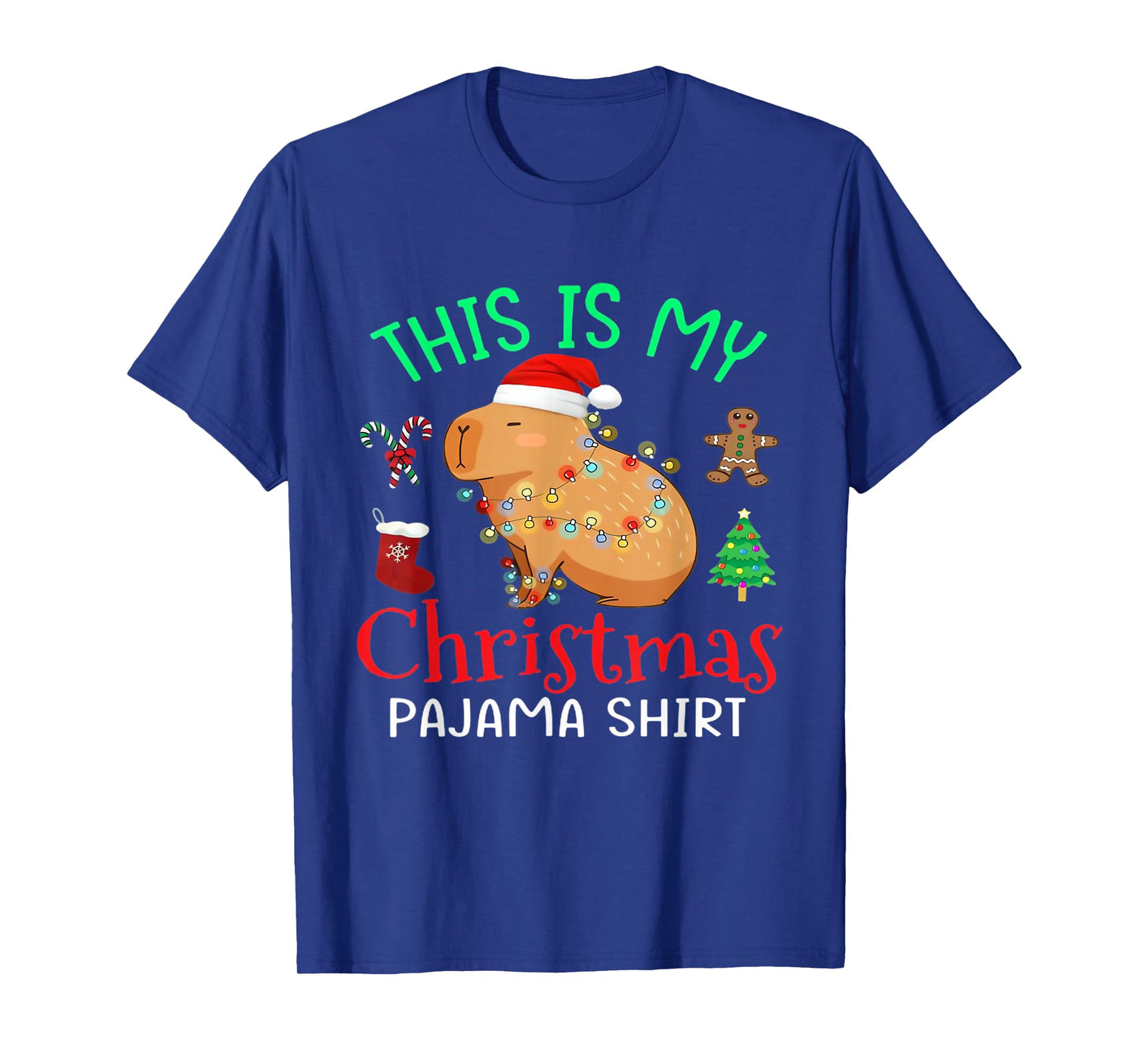 Capybara This is My Christmas Pajama Capy Santa Men Women T-Shirt