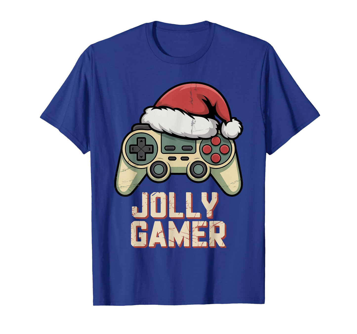 Jolly Gamer Controller with Santa Hat Christmas Video Game T-Shirt