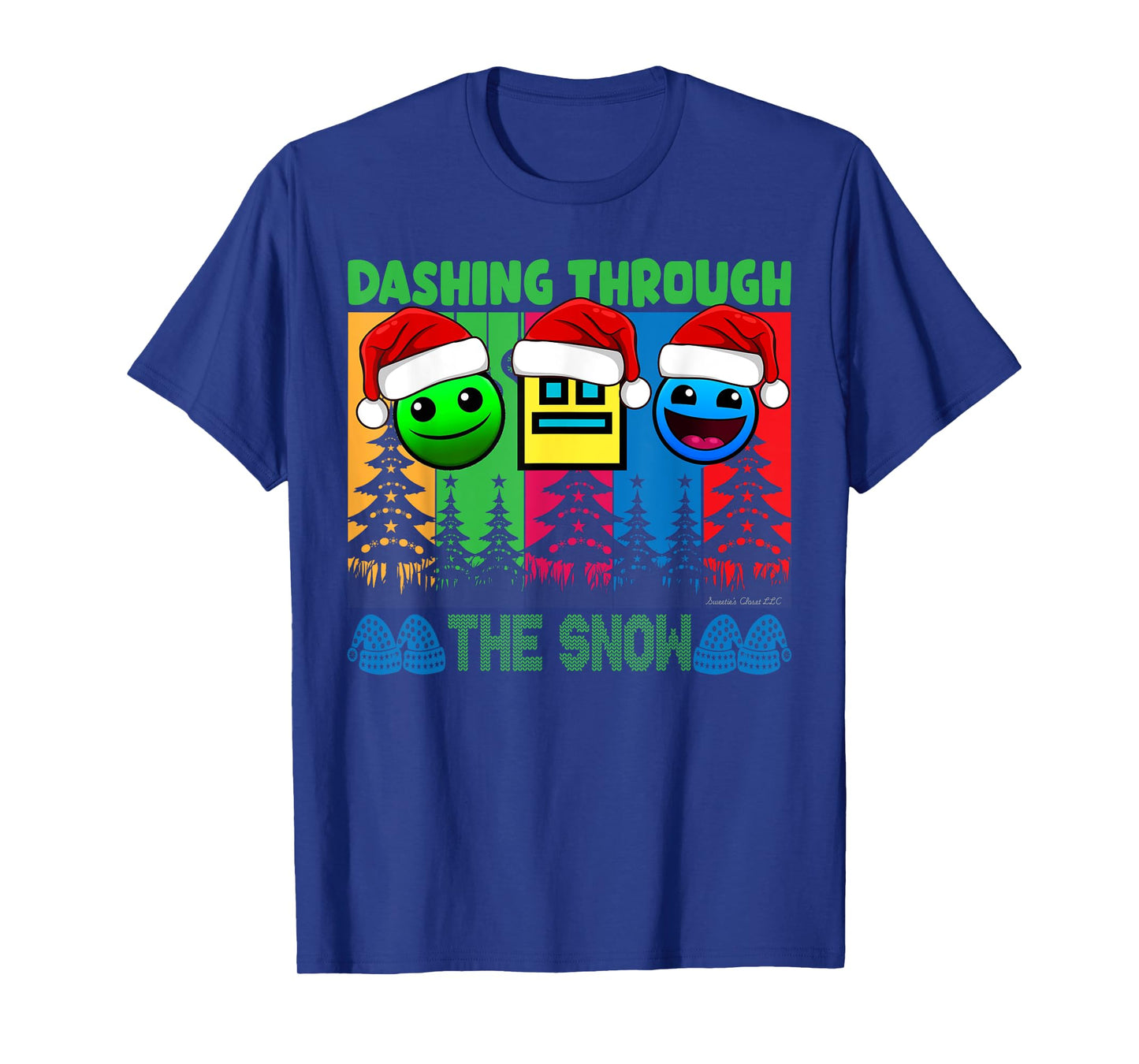 Sleep Dash Repeat Christmas Video Game Geometry Video Gamer T-Shirt