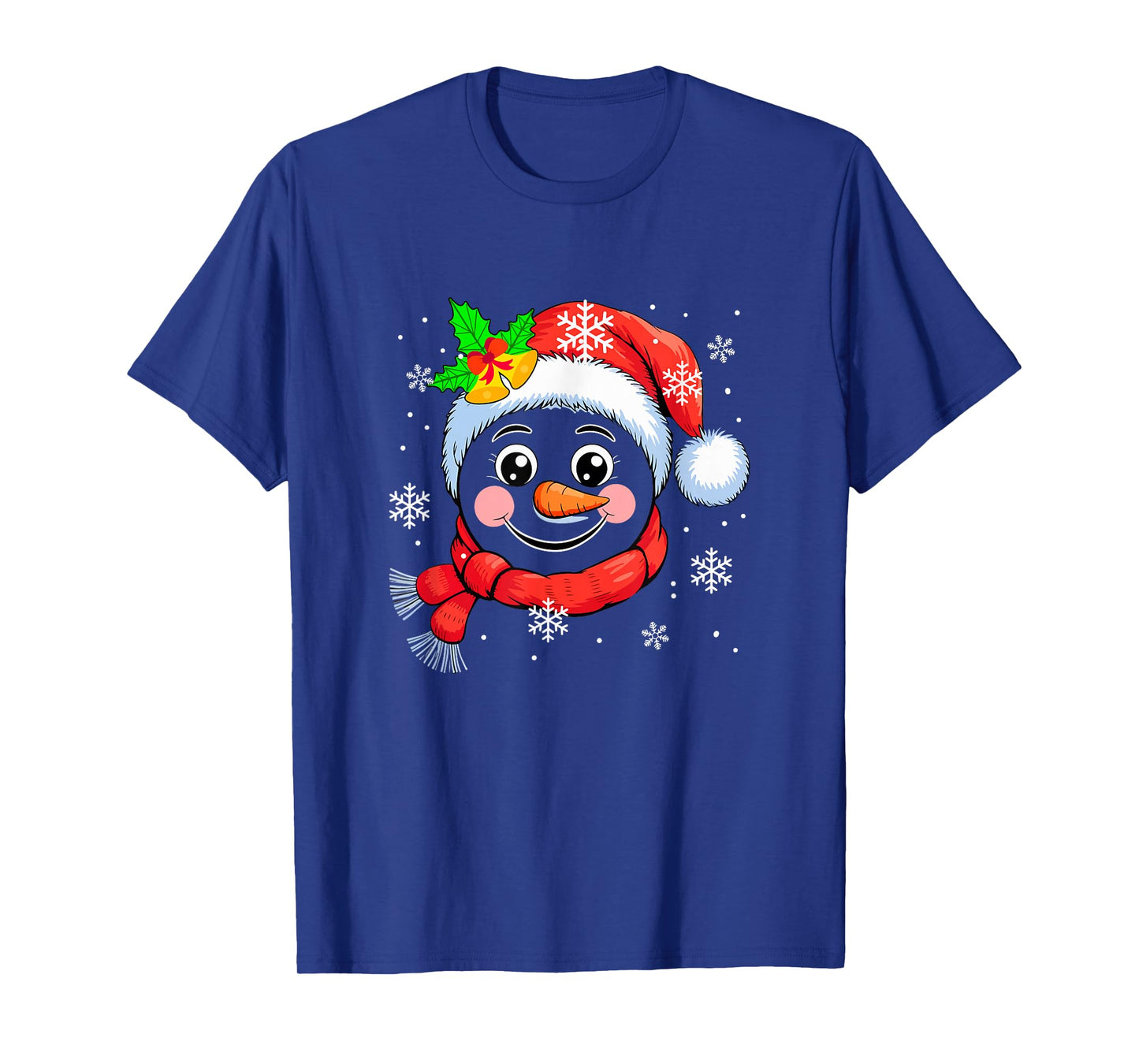 Funny Snowman Face Christmas Floral Colorful Costume Family T-Shirt