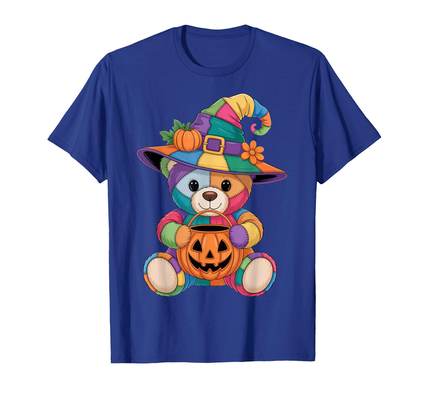 Colorful Witch Teddy Bear Kids Halloween Party Cute Costume T-Shirt