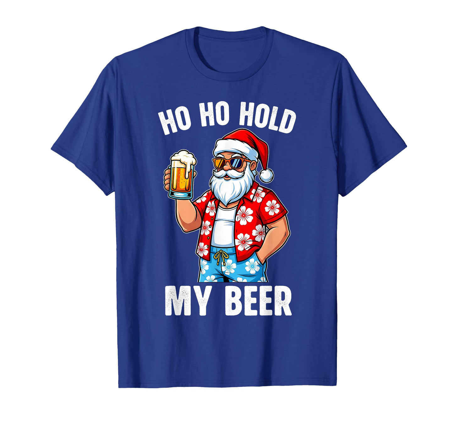 Funny Santa with Sunglasses and Beer Christmas in July T-Shirt