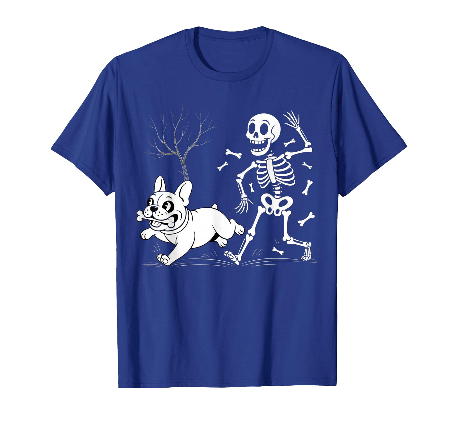 French Bulldog Skeleton Spooky Season Funny Halloween T-Shirt