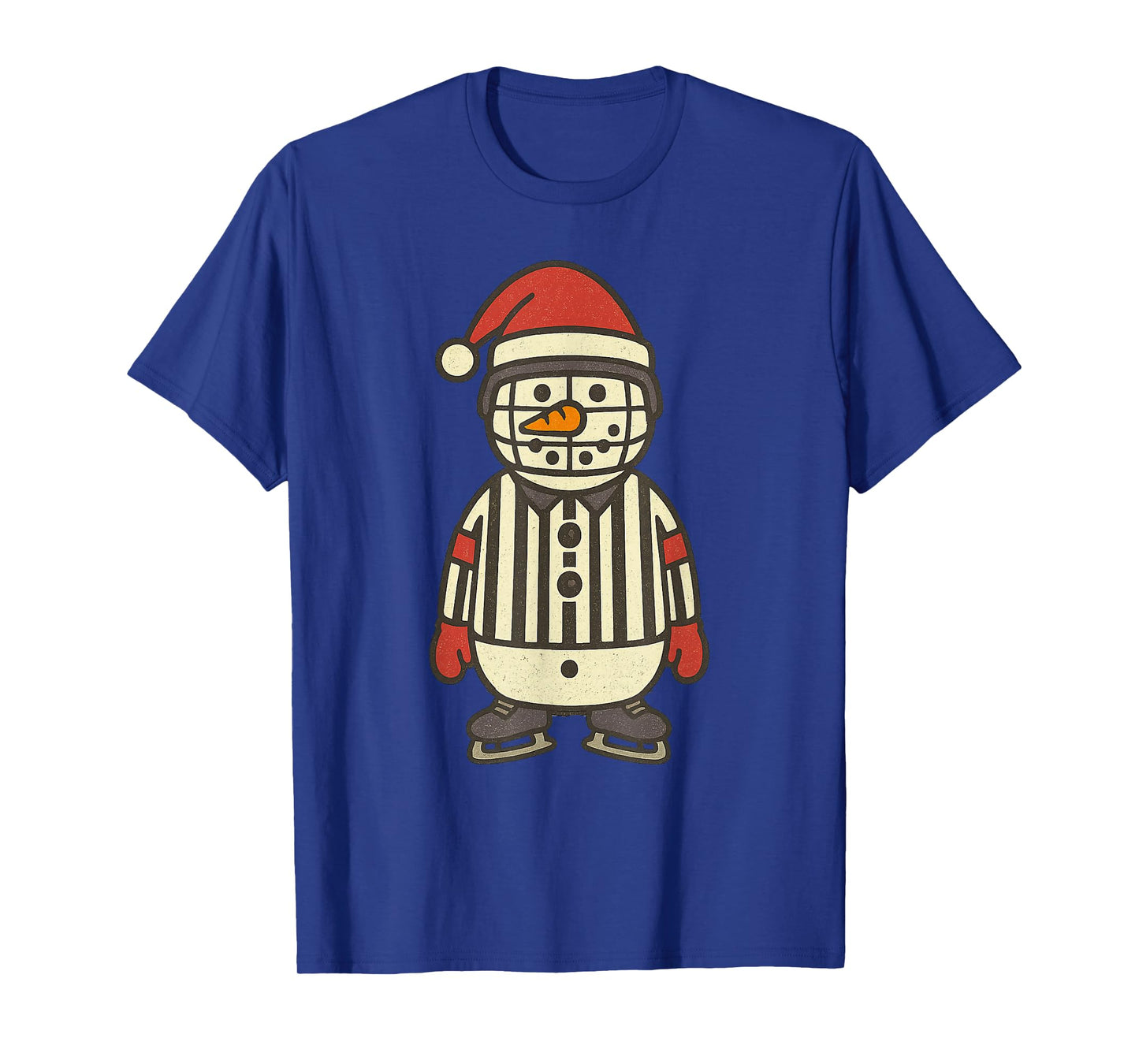 Snowman Referee Ice Hockey Christmas Vintage Funny Xmas T-Shirt