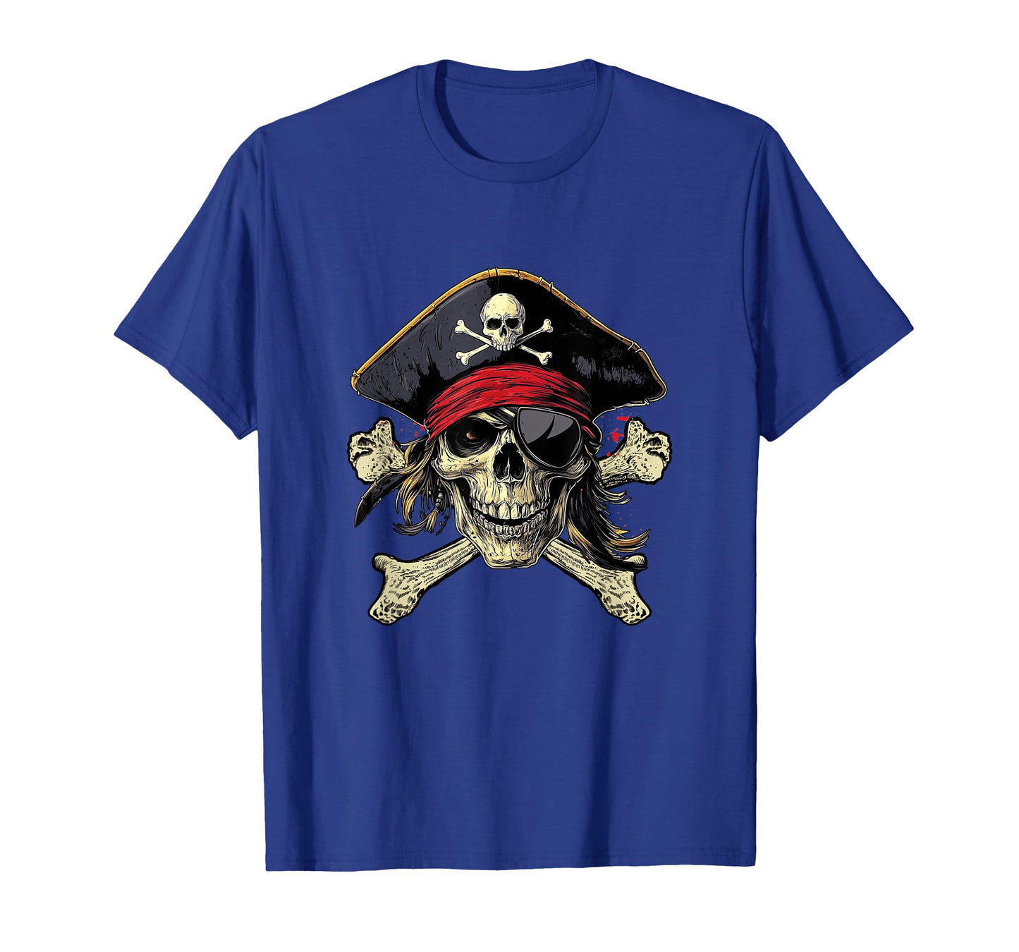 Pirate Skull Crossbones Halloween Costume Buccaneer Men Boy T-Shirt