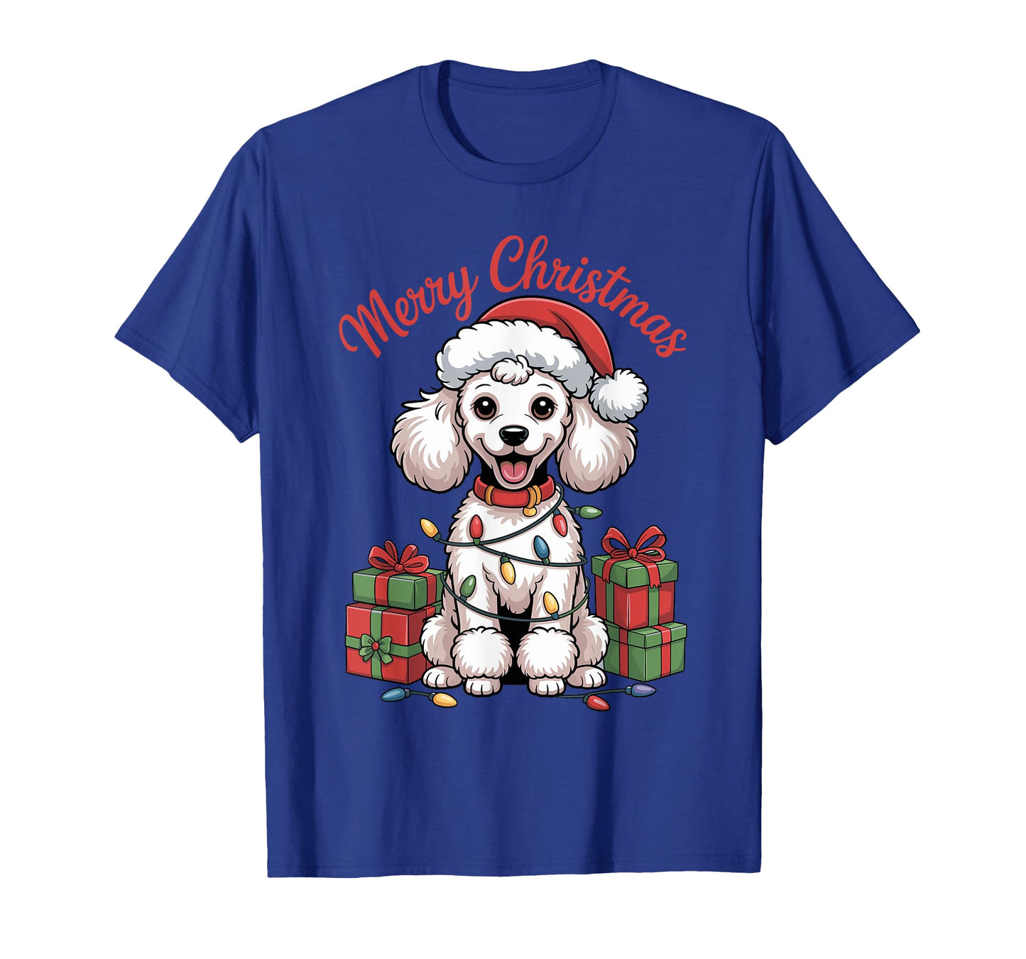 Cute Poodle Christmas Xmas Design Funny Dog Lover Holiday T-Shirt