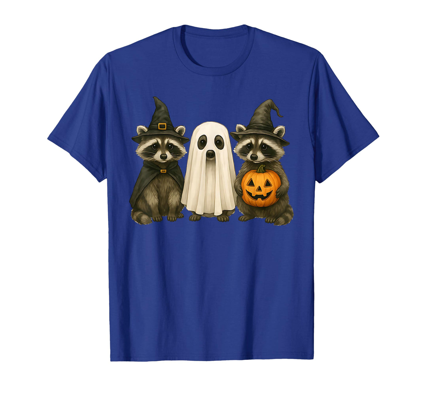 Raccoon Halloween Trash Panda Witch Ghost Pumpkin T-Shirt
