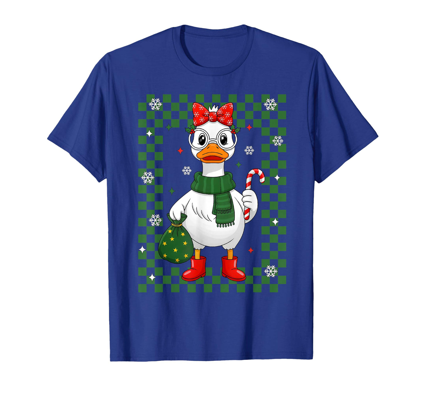 Christmas Goose Candy Cane Snowflake Xmas Pajamas Holiday T-Shirt