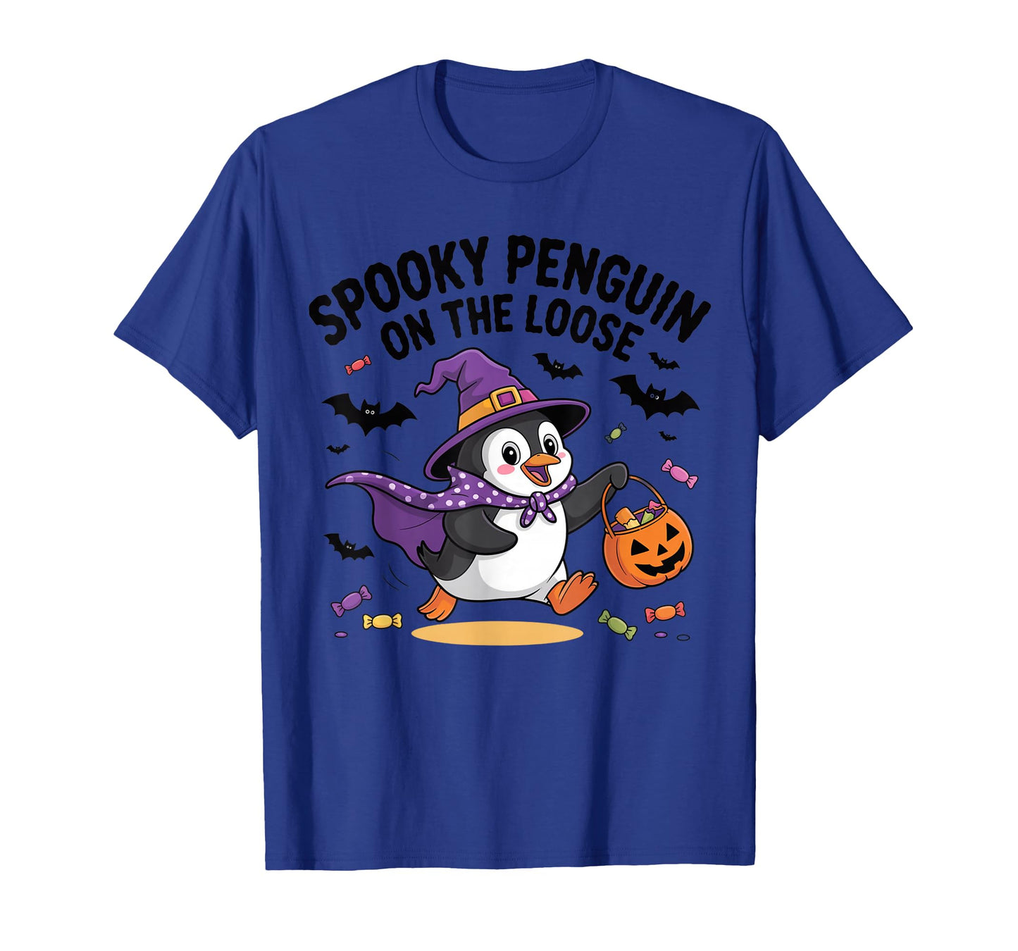 Spooky Penguin On The Loose Funny Halloween Costume T-Shirt