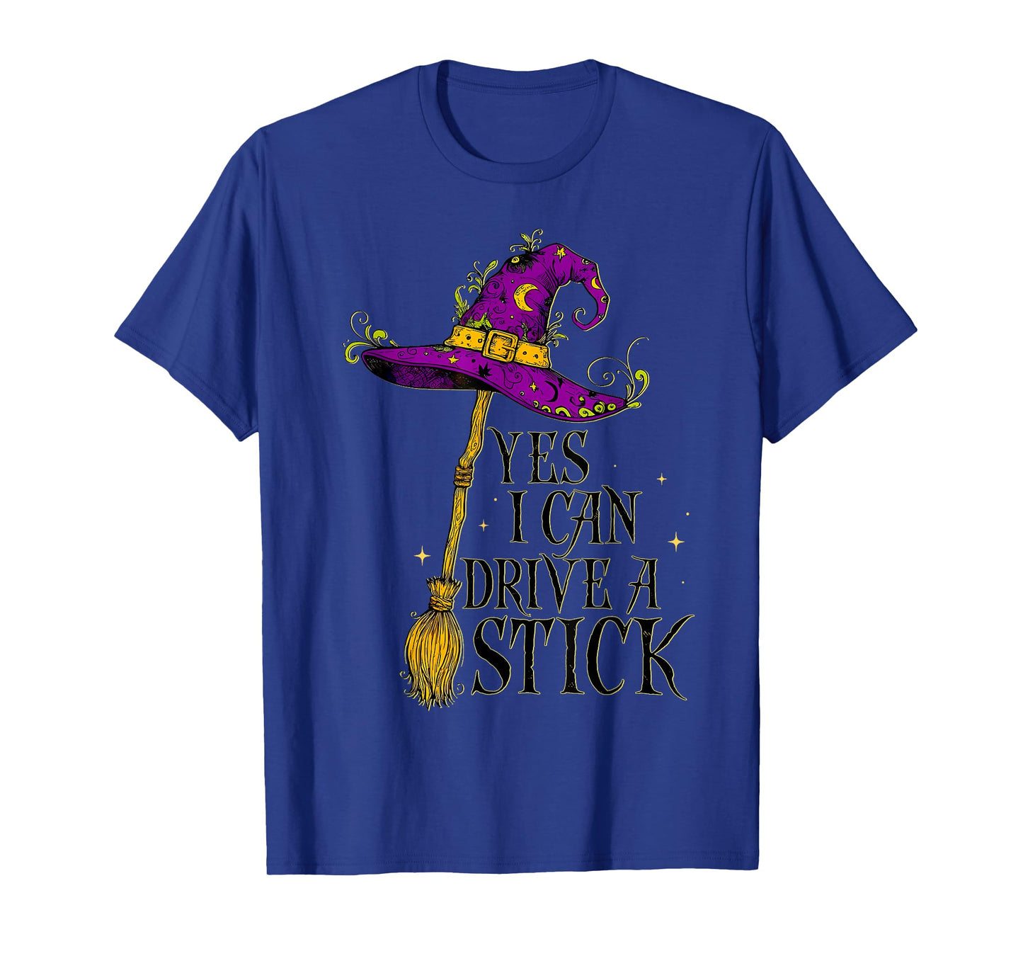 Yes I Can Drive A Stick Witch Broom Witch Hat Halloween Kids T-Shirt