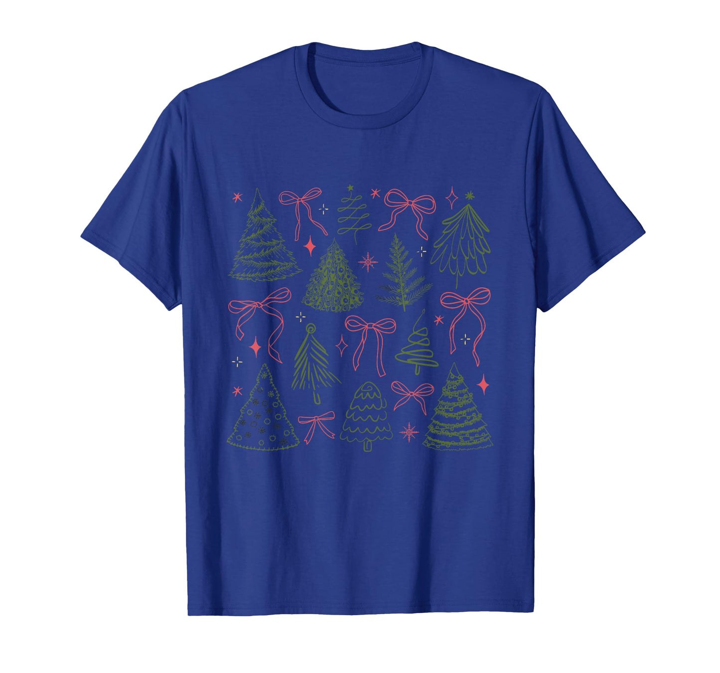 Coquette Bow Christmas Tree Girls Winter Xmas Womens Mens T-Shirt